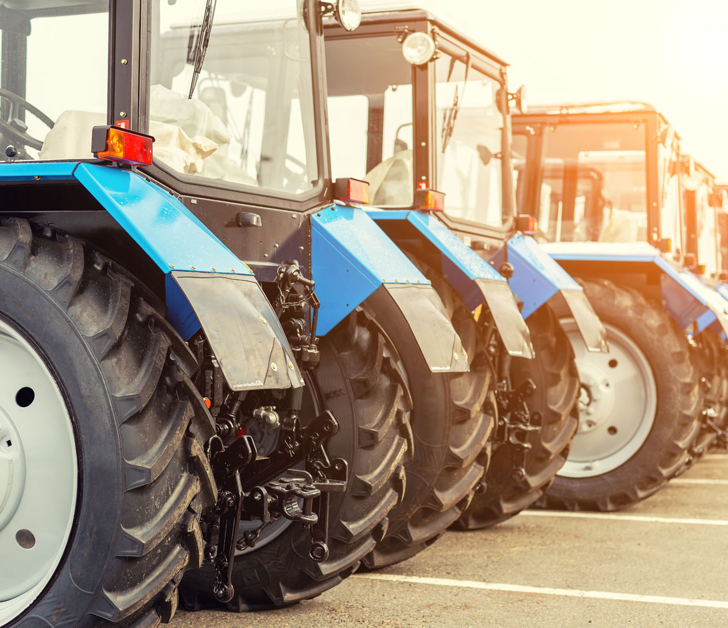 Parked tractors
