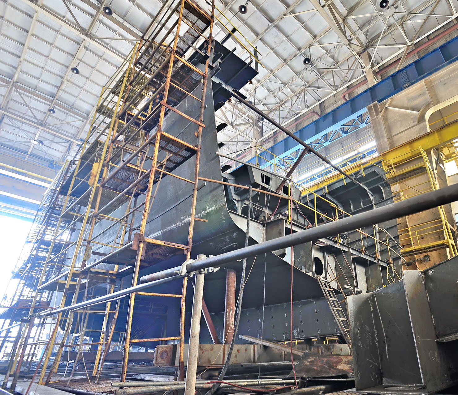 Ship being built